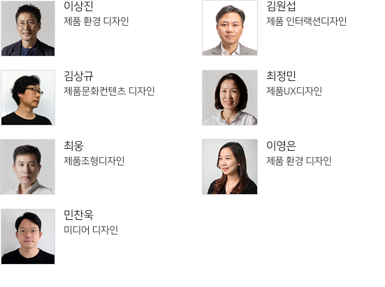 김창현 Design Mangement, 김형준 Desing of a machine, 고영준 Innovative Design Project, 이상진 Environmnet Deisign, 김상규 Theory of industrial design, 김원섭 Industrial Design, 최정민 Product UI/UX Design