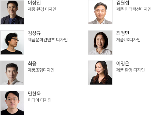 김창현 Design Mangement, 김형준 Desing of a machine, 고영준 Innovative Design Project, 이상진 Environmnet Deisign, 김상규 Theory of industrial design, 김원섭 Industrial Design, 최정민 Product UI/UX Design